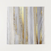 Luxuriöse graue Aquarellfarbe und goldene Textur Wandteppich (Vorderseite (Horizontal))