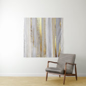 Luxuriöse graue Aquarellfarbe und goldene Textur Wandteppich (Beispiel (Horizontal))