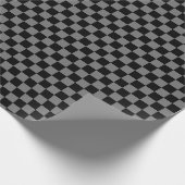 Luxuriöse graue/schwarz karierte Umschlagpapier Geschenkpapier (Ecke)