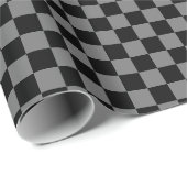Luxuriöse graue/schwarz karierte Umschlagpapier Geschenkpapier (Rolleneckpunkt)