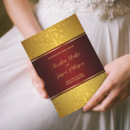 Luxuriöse, gravierte Goldfolienmuster Einladung