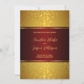 Luxuriöse, gravierte Goldfolienmuster Einladung (Vorderseite)