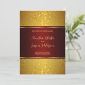 Luxuriöse, gravierte Goldfolienmuster Einladung (Stehend Vorderseite)