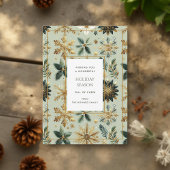 Luxuriöse Green Gold Snowflake Elegante Ferienkart