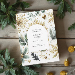 Luxuriöse Green Gold Snowflake Elegante Ferienkart