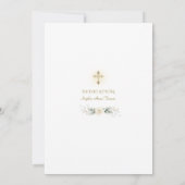 Luxuriöse Grünanlage Weiße Blüte Girl Dedication Einladung (Rückseite)