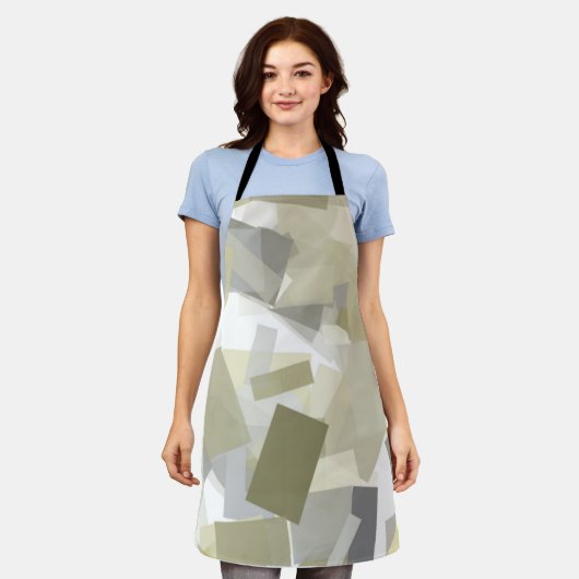 Luxuriöse Grüne Farbe Weiß Wasserfarbe Abstrakte K Schürze (Getragen)