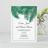 Luxuriöse grüne Glitzer Palme tropische Hochzeit Einladung (Stehend Vorderseite)