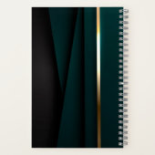 Luxuriöse grüne goldene Notargläser Notizblock (Rückseite)