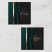 Luxuriöse grüne goldene Notargläser Quadratische Visitenkarte (Vorne/Hinten)