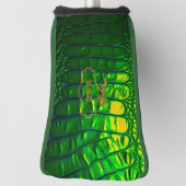 Luxuriöse grüne Imitate Krokodile Mit Monogramm Pu Golf Headcover (Rotieren 90)