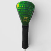 Luxuriöse grüne Imitats Krocodile Mit Monogramm Golf Headcover (Vorderseite)