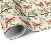Luxuriöse grüne Weihnachtsglocke, Red Ribbon Geschenkpapier (Rolleneckpunkt)