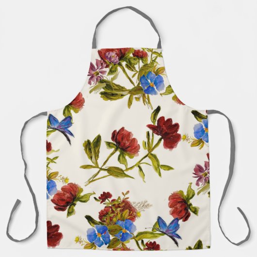 Luxuriöse Handgemälde Florals Schürze für sie (Vorderseite)