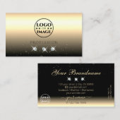 Luxuriöse, helle, schwarze, glänzende Juwelen mit Visitenkarte (Vorne/Hinten)