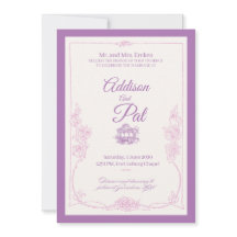 Luxuriöse helllila Hochzeitseinladung