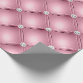 Luxuriöse hellrosa Diamant gepolstertes Muster Geschenkpapier (Ecke)
