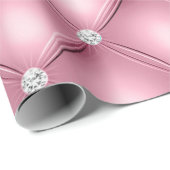 Luxuriöse hellrosa Diamant gepolstertes Muster Geschenkpapier (Rolleneckpunkt)