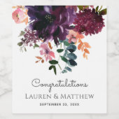 Luxuriöse Herbst Winter Floral Wedding Weinetikett (Einzelnes Label)