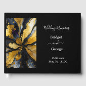 Luxuriöse Hochzeit aus schwarzem Gold Gästebuch (Vorderseite)