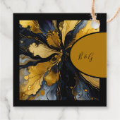 Luxuriöse Hochzeit aus schwarzem Gold Geschenkanhänger (Rückseite)