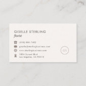 Luxuriöse Hochzeit Florist Blush Pink Minimalistis Visitenkarte (Rückseite)