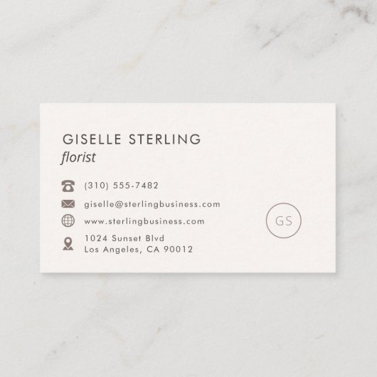 Luxuriöse Hochzeit Florist Blush Pink Minimalistis Visitenkarte (Rückseite)
