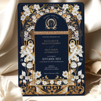 Luxuriöse Hochzeit von Navy Blue & Antique Gold Fl
