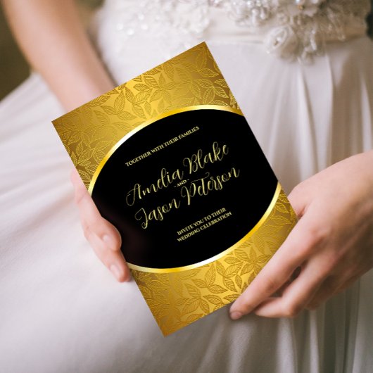 Luxuriöse Hochzeit von vergoldeten Blätter Einladung