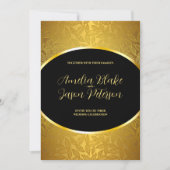 Luxuriöse Hochzeit von vergoldeten Blätter Einladung (Vorderseite)