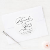 Luxuriöse Hochzeits-Typografie-Monogramm Runder Aufkleber (Umschlag)