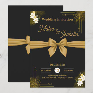 Luxuriöse Hochzeitseinladung in Gold Einladung