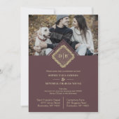 Luxuriöse Hochzeitsinitialen Zierspitzeneffekt Save The Date (Vorderseite)