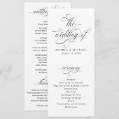 Luxuriöse Hochzeitskalligraphie Programm (Vorne/Hinten)