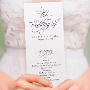 Luxuriöse Hochzeitskalligraphie Programm