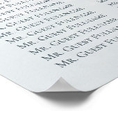 Luxuriöse Hochzeitskarte aus blauem Flor Poster (Ecke)