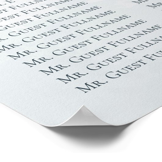 Luxuriöse Hochzeitskarte aus blauem Flor Poster (Ecke)