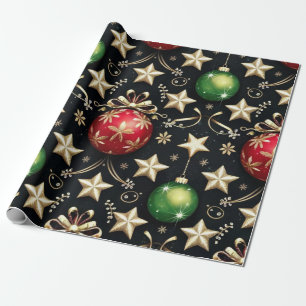 Luxuriöse Holiday Baubles und Starry Accents Geschenkpapier