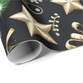 Luxuriöse Holiday Baubles und Starry Accents Geschenkpapier (Rolleneckpunkt)