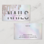 Luxuriöse holografische glittery Tropfen Nail Salo Visitenkarte (Vorne/Hinten)