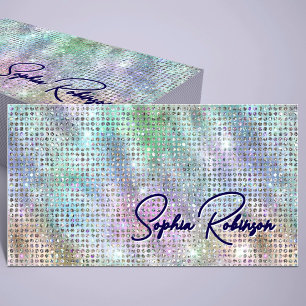 Luxuriöse Holographic Glitzer und Blue Business Ca Rabattkarte
