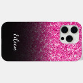 Luxuriöse Hot Pink Glitzer Schwarz Gradient Case-Mate iPhone Hülle (Rückseite (Horizontal))