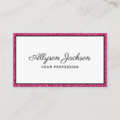 Luxuriöse Hot Pink Glitzer Script Business Card Visitenkarte (Vorderseite)