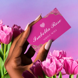 Luxuriöse Hot Pink Marble Business Card Visitenkarte