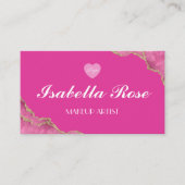 Luxuriöse Hot Pink Marble Business Card Visitenkarte (Vorderseite)