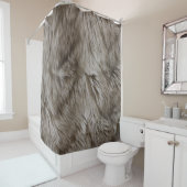Luxuriöse Imitate Fur Print Beige Tan Mink Tierhaa Duschvorhang (Beispiel)