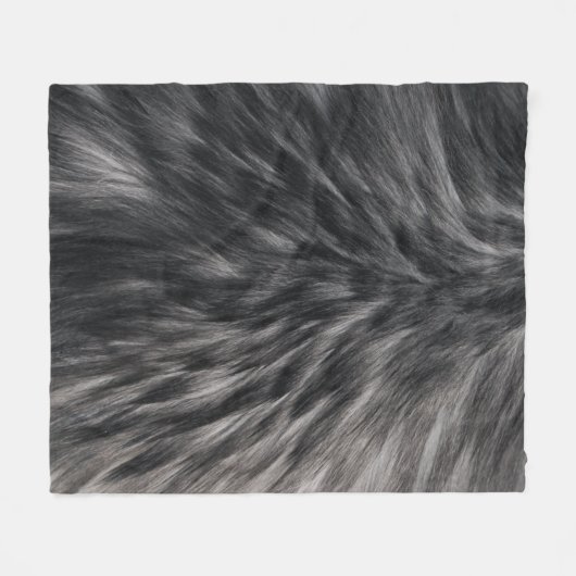 Luxuriöse Imitate Fur Print Black Gray Mink Tierha Fleecedecke (Vorderseite (Horizontal))