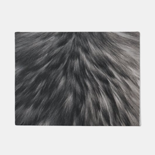 Luxuriöse Imitate Fur Print Black Gray Mink Tierha Fußmatte (Vorderseite)