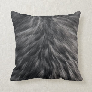 Luxuriöse Imitate Fur Print Black Gray Mink Tierha Kissen