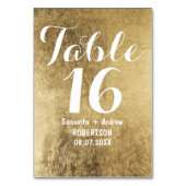 Luxuriöse Imitate Goldblatt Hochzeit Tischnummer (Vorderseite)